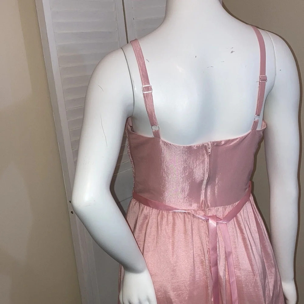 Girls size 12 blush pink princess party dress Rare Editions Macys High Low NWT